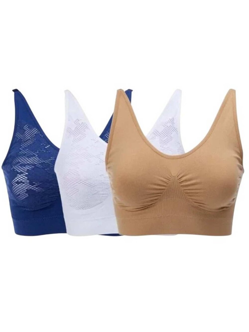 Rhonda Shear Ahh Bra with Adjustable Straps and Lace Detail 3 Pack